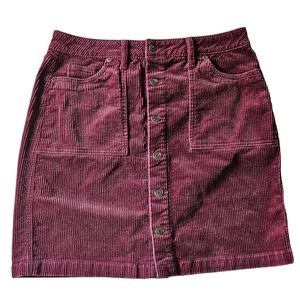 Sonoma women's burgundy corduroy mini skirt size 10